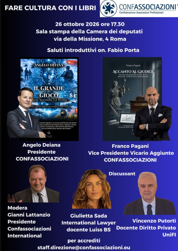 Presentazione dei libri: "Il grande gioco. Parte seconda: La Svolta" e “Accanto al Giudice"
